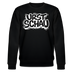 Schwarzer Unisex Rundhals Sweater mit weißem 'URST SCHAU' Print im Graffiti-Style – Berliner Schnauze Ostalgie Statement