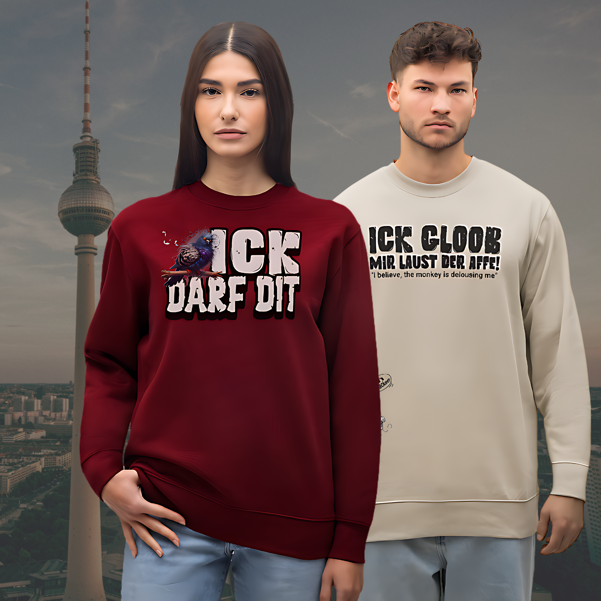 Unisex sweatshirt mit berliner schnauze