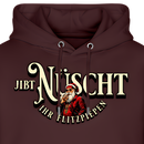 Bordeauxroter Weihnachts Hoodie mit Berliner Spruch "Jibt Nüscht, ihr Flitzpiepen" und Santa Claus Design