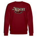 Bordeauxroter Weihnachts Pullover mit Aufdruck „Jibt Nüscht, ihr Flitzpiepen“ und vintage Weihnachtsmann im Berliner Stil﻿