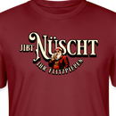Bordeauxrotes Weihnachts T-Shirt mit dem Berliner Spruch „Jibt Nüscht ihr Flitzpiepen“ und Weihnachtsmann-Motiv – lustiges Statement Shirt für Weihnachten.

