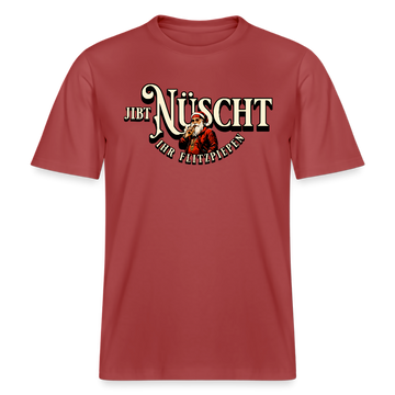 Bordeauxrotes Weihnachts T‑Shirt mit Aufdruck „Jibt Nüscht, ihr Flitzpiepen“ und Santa‑Illustration – Berliner Schnauze Motiv﻿