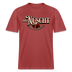 Bordeauxrotes Weihnachts T‑Shirt mit Aufdruck „Jibt Nüscht, ihr Flitzpiepen“ und Santa‑Illustration – Berliner Schnauze Motiv﻿
