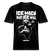 Schwarzes Unisex Berlin Shirt mit Berliner Schnauze Spruch „Ick mach wat ick will“ und tanzendem Bären mit erhobenem Mittelfinger, hochwertige und schwere Stoffqualität aus 100% Bio Baumwolle