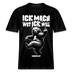 Schwarzes Unisex Berlin Shirt mit Berliner Schnauze Spruch „Ick mach wat ick will“ und tanzendem Bären mit erhobenem Mittelfinger, hochwertige und schwere Stoffqualität aus 100% Bio Baumwolle