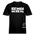 Unisex Bio‑T‑Shirt, schwarz, Frontprint „ICK MACH WAT ICK WILL“, kleiner Bär unten rechts, locker geschnitten.