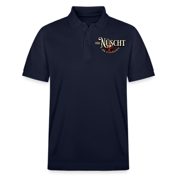 Weihnachten in Berlin – navyblaues Polo-Shirt mit Berliner Dialekt-Spruch "Jibt Nüscht ihr Flitzpiepen", originelles Geschenk und Statement für Berliner Weihnachtsmarkt und festliche Anlässe.