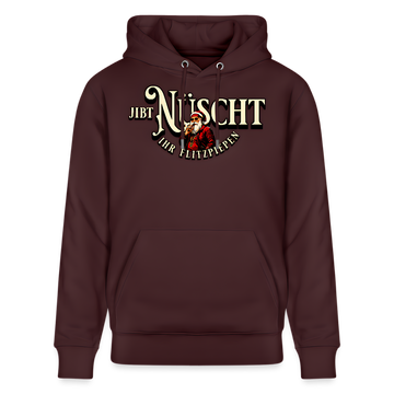 Bordeauxroter Weihnachts Hoodie mit Berliner Spruch "Jibt Nüscht, ihr Flitzpiepen" und Santa Claus Design