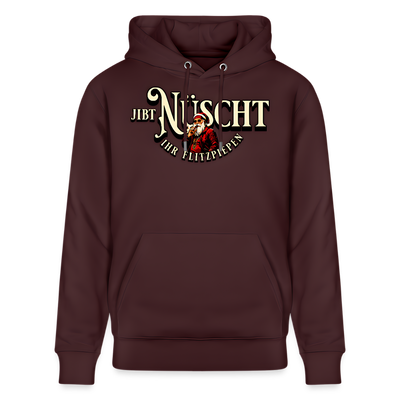 Bordeauxroter Weihnachts Hoodie mit Berliner Spruch "Jibt Nüscht, ihr Flitzpiepen" und Santa Claus Design